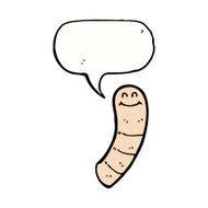 cartoon worm with speech bubble N8