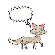 cartoon little wolf with speech bubble N39