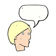cartoon surprised face with speech bubble N19