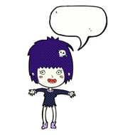 cartoon vampire girl with speech bubble N262