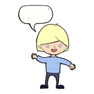 cartoon waving boy with speech bubble N24