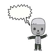 cartoon robot with speech bubble N219