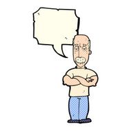 cartoon angry man with mustache speech bubble N12