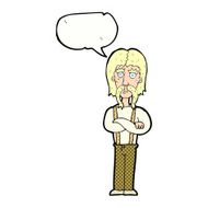 cartoon long mustache man with folded arms speech bubble N12
