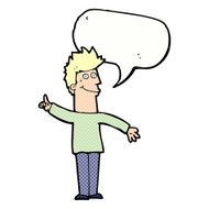 cartoon man with idea speech bubble N126