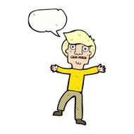 cartoon boy panicking with speech bubble N35
