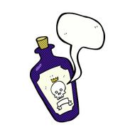 cartoon poison with speech bubble N4