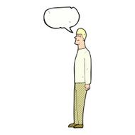 cartoon tall man with speech bubble N12