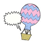 cartoon hot air balloon with speech bubble N4