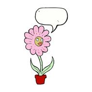 cartoon flower with speech bubble N45