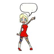 cartoon woman with tattoos speech bubble N12