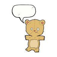 cartoon funny teddy bear with speech bubble N19
