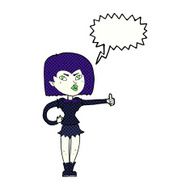 cartoon vampire girl giving thumbs up with speech bubble N12