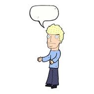 cartoon confused man with speech bubble N47