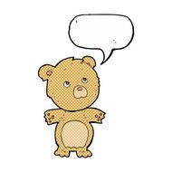 cartoon funny teddy bear with speech bubble N20