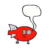 cartoon space rocket with speech bubble N27