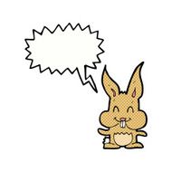 cartoon rabbit with speech bubble N100