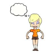 cartoon pretty woman with thought bubble N284