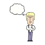 cartoon angry man with thought bubble N89