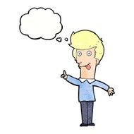cartoon funny man with idea thought bubble N11