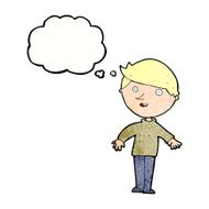 cartoon happy man with thought bubble N473