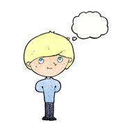cartoon happy boy with thought bubble N248