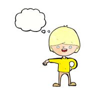 cartoon happy man with thought bubble N474