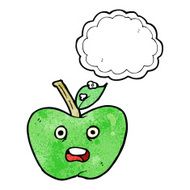 cartoon apple with thought bubble N36
