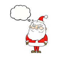 cartoon santa claus with thought bubble N205