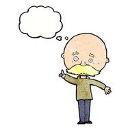 cartoon bald man with idea thought bubble N21