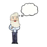 cartoon happy man with beard thought bubble N42