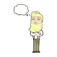 cartoon serious man with beard thought bubble N20