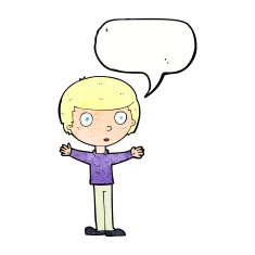 cartoon surprised man with speech bubble N145