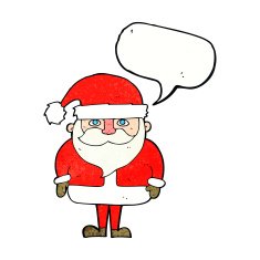 cartoon santa claus with speech bubble N208