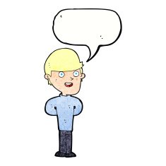 cartoon happy man with speech bubble N473