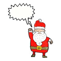 cartoon angry santa claus with speech bubble N21