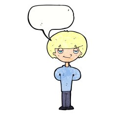 cartoon happy man with speech bubble N475