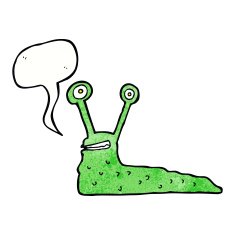 cartoon slug with speech bubble N19