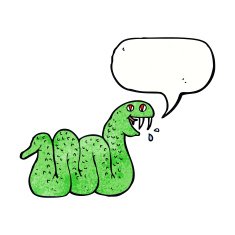 cartoon snake with speech bubble N72