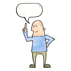 cartoon man pointing finger with speech bubble N10