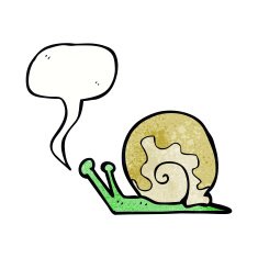 cartoon snail with speech bubble N39