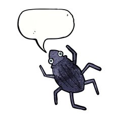 cartoon bug with speech bubble N38