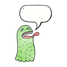 cartoon funny ghost with speech bubble N18