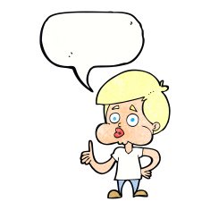 cartoon boy giving thumbs up with speech bubble N11