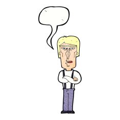 cartoon angry man with speech bubble N90