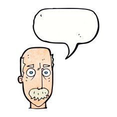 cartoon man with mustache speech bubble N93