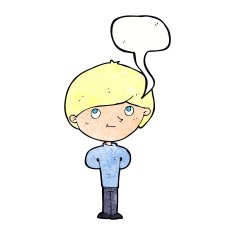 Cartoon happy boy with speech bubble N244