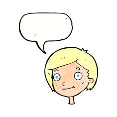 Cartoon happy boy with speech bubble N245