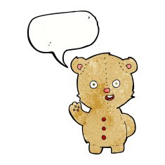 cartoon teddy bear with speech bubble N148