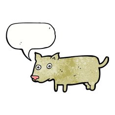 cartoon little dog with speech bubble N19